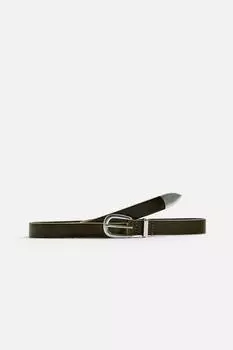 Выстиранный кожаный ремень ZARA, хаки