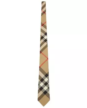 Взорванный клетчатый галстук Burberry, цвет Archive Beige