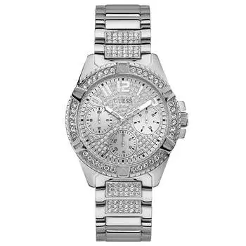 W1156L1 пограничные часы Guess, серебряный