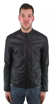 W1B50P w1p52 999 кожаная куртка Emporio Armani, черный