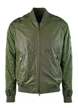 W1B54P w1p58 010 кожаная куртка Emporio Armani, зеленый