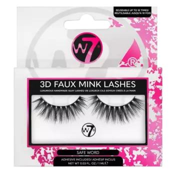W7 3D Faux Mink Накладные ресницы Safe Word, 2 шт/1 упаковка
