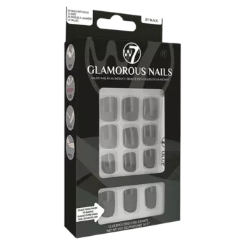 W7 Glamorous Nails накладные ногти Jet Black, 24 шт/1 упаковка