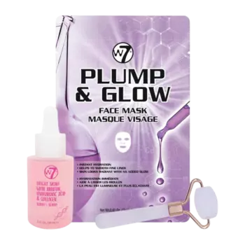 W7 Glowout набор: сыворотка для лица, 30 мл + маска, 1 шт. + ролик для лица, 1 шт.