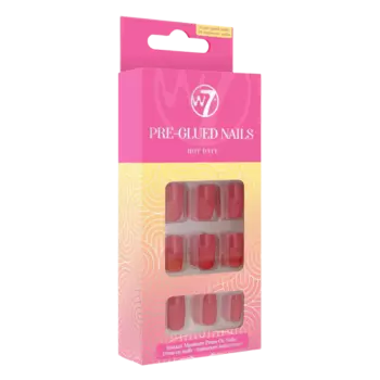 W7 Pre-Glued Nails самоклеящиеся гвозди hot date, 24 шт./1 упаковка