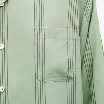 Wacko Maria Рубашка в полоску с длинными рукавами, зеленый