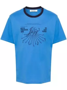 Wales Bonner футболка из хлопка Saturn, синий