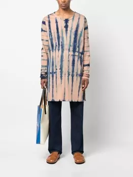 Wales Bonner футболка оверсайз с принтом тай-дай, коричневый