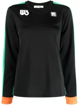 Wales Bonner logo-patch organic-cotton sweatshirt, черный