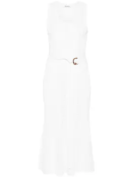 Wales Bonner платье миди Dusk, белый