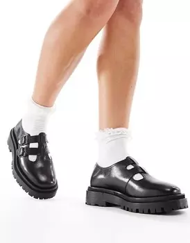 Walk London Dana двойная Мэри Джейн в черной коже