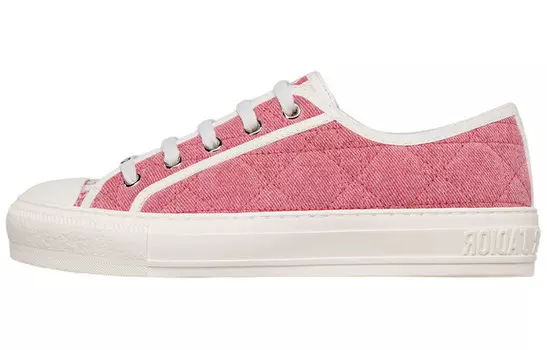 Walk'N'Low Top Pink с вышитым узором Cannage Denim для женщин Dior