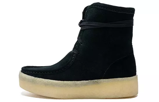 Wallabee Cup Hi черные замшевые женские Clarks