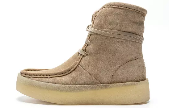 Wallabee Cup Hi Light Tan Suede женские Clarks
