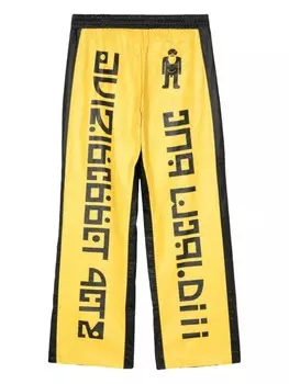 Walter Van Beirendonck брюки с графическим принтом и эластичной талией, черный