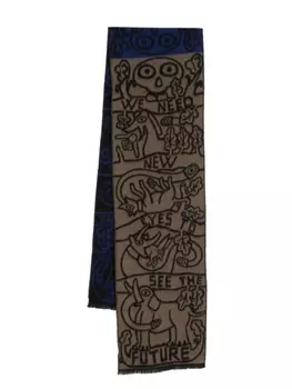 Walter Van Beirendonck шерстяной шарф New Eyes, мультиколор