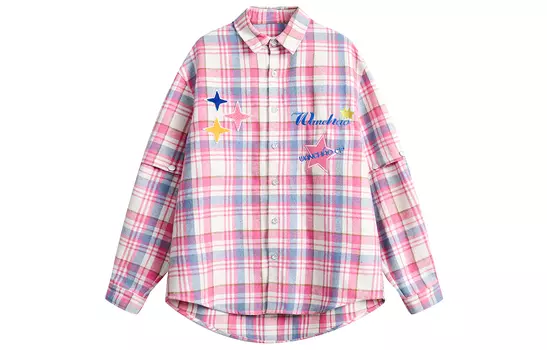 WANCHAO CP Рубашка унисекс, Темно-синий в клетку