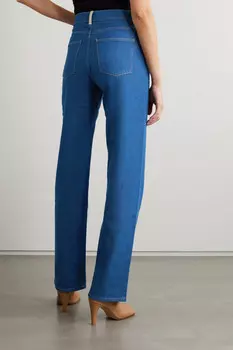 WANDLER + NET SUSTAIN Джинсы Poppy прямого кроя с высокой посадкой из органического кроя, деним