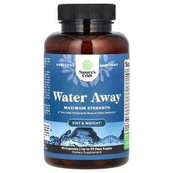 Water Away, максимальная сила, 90 капсул Nature'S Craft