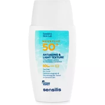 Water Fluid 50+ Легкая фотоантивозрастная защита для лица с гиалуроновой кислотой и витамином Е Spf 50+ 40мл, Sensilis