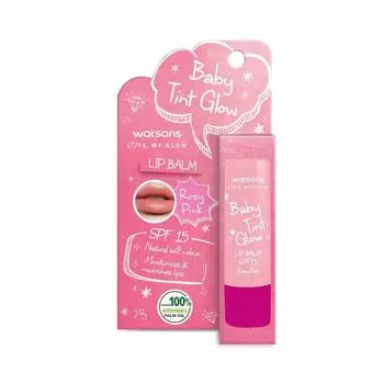 Watsons Бальзам для губ Baby Tint Glow Rosy Pink SPF15 3,9 г, Pink