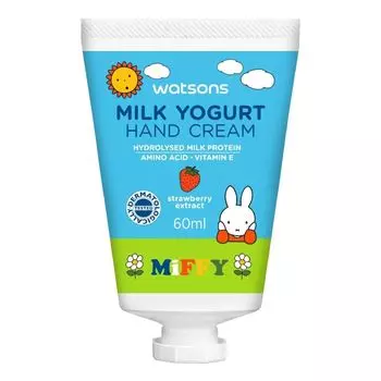 Watsons Крем для рук Молочный йогурт с экстрактом клубники 60мл.(Miffy), Pink