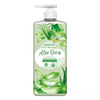 Watsons Крем-гель для душа Love My Skin с ароматом алоэ вера, 700 мл, Green