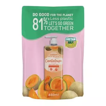 Watsons Крем-гель для душа Love My Skin с ароматом канталупы, 650 мл (сменный блок), Orange