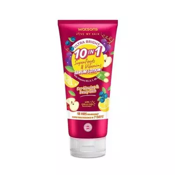 Watsons Ultra Bright 10-в-1 Superfoods Витаминный лосьон-сыворотка 330 мл, White to Slightly Yellow