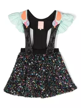 Wauw Capow By Bangbang платье Turtle Doves с пайетками, черный
