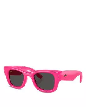 Wayfarer Puffer A$AP Rocky квадратные солнцезащитные очки, 47 мм Ray-Ban, розовый