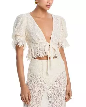 Wayla Lace Elvy Sleeve Top AFRM, белый