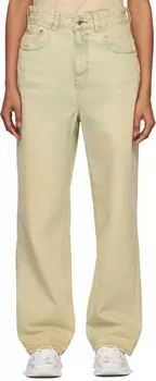 We11done Бежевые широкие джинсы