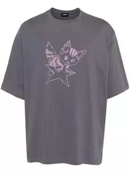 We11done футболка Monster Print Distressed, нейтральный цвет