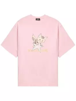 We11done футболка с графическим принтом, розовый