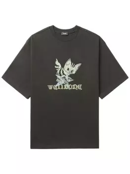 We11done футболка с графическим принтом, серый
