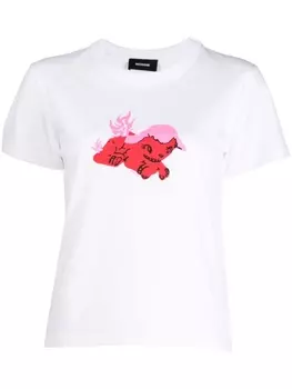 We11done футболка с графичным принтом, белый