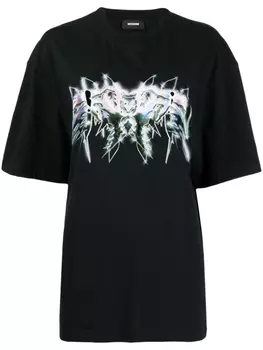 We11done футболка с графичным принтом, черный