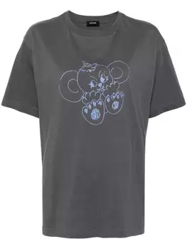 We11done футболка с графичным принтом, серый