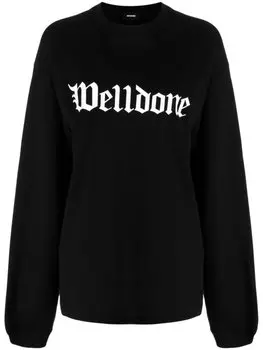 We11done футболка с логотипом, черный