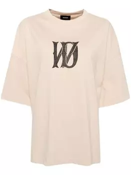 We11done футболка с логотипом, серый