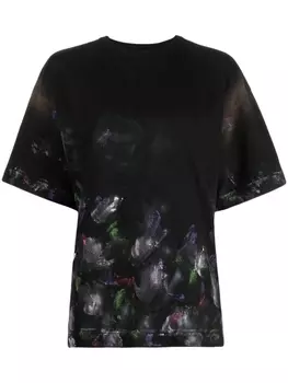 We11done футболка с принтом, черный