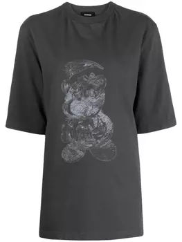 We11done футболка с принтом, серый