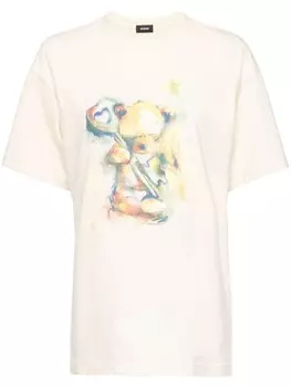 We11done футболка с принтом, серый