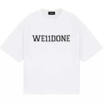 WE11DONE Футболка с заниженной линией плеч, белая, женская