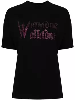 We11done футболка со стразами, черный