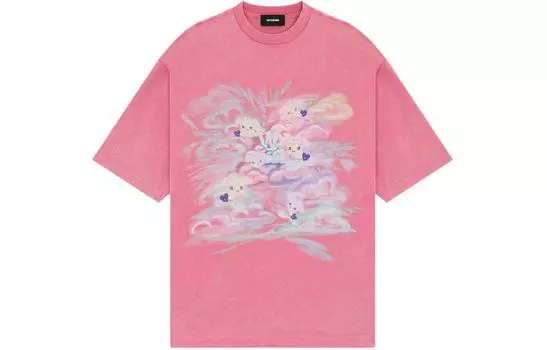 WE11DONE Футболка SS24 унисекс розовая