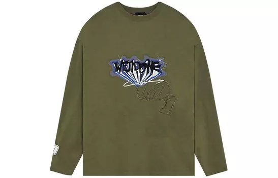 WE11DONE Футболка унисекс оливково-зеленые