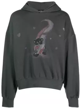 We11done худи с принтом, серый