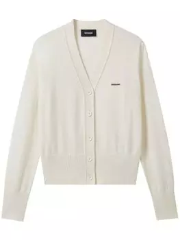 We11done кардиган с логотипом, нейтральный цвет